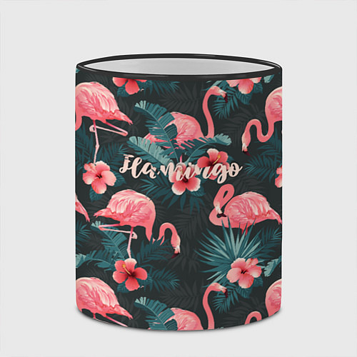 Кружка цветная Flamingo / 3D-Черный кант – фото 2