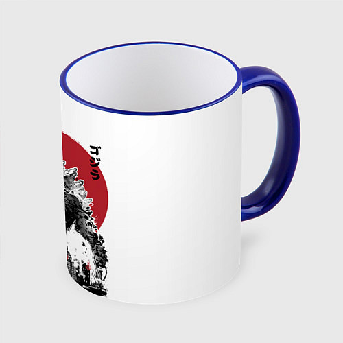 Кружка цветная GODZILLA / 3D-Синий кант – фото 1