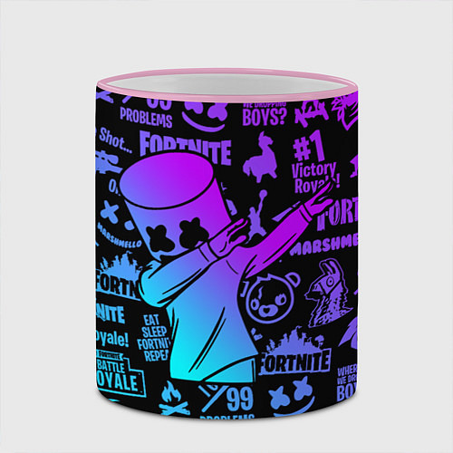 Кружка цветная FORTNITE X MARSHMELLO / 3D-Розовый кант – фото 2