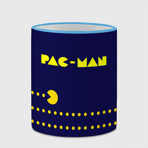 Кружка цветная PAC-MAN / 3D-Небесно-голубой кант – фото 2