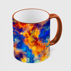 Кружка 3D Огненно-синий полутон, цвет: 3D-оранжевый кант