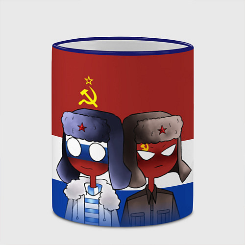 Кружка цветная СССР - Россия / 3D-Синий кант – фото 2