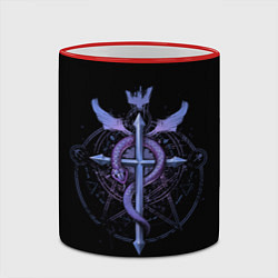 Кружка 3D Стальной алхимик, цвет: 3D-красный кант — фото 2