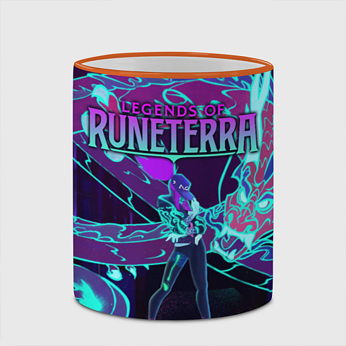 Кружка цветная Legends of Runeterra / 3D-Оранжевый кант – фото 2