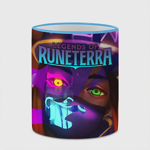 Кружка цветная Legends of Runeterra / 3D-Небесно-голубой кант – фото 2