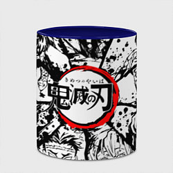 Кружка 3D Kimetsu no yaiba чернобелый аниме коллаж, цвет: 3D-белый + синий — фото 2