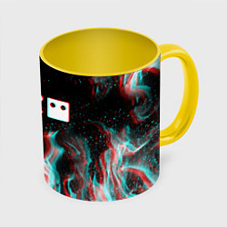 Кружка 3D LOVE DEATH ROBOTS LDR, цвет: 3D-белый + желтый