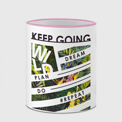Кружка 3D Off-White: Keep Going, цвет: 3D-розовый кант — фото 2