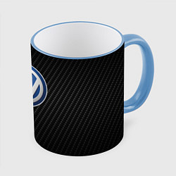 Кружка 3D Volkswagen Logo, цвет: 3D-небесно-голубой кант