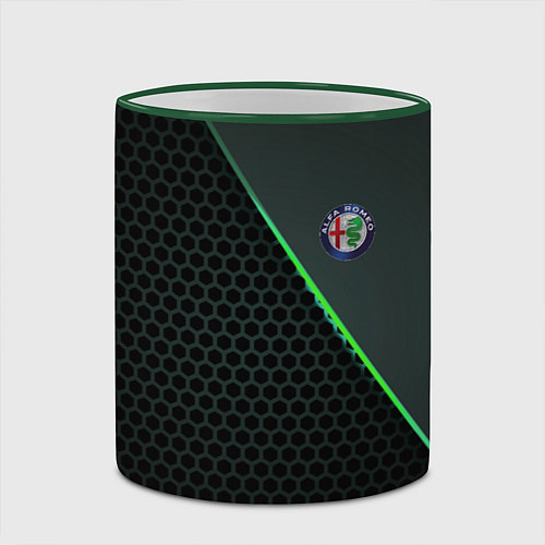 Кружка цветная Alfa Romeo / 3D-Зеленый кант – фото 2