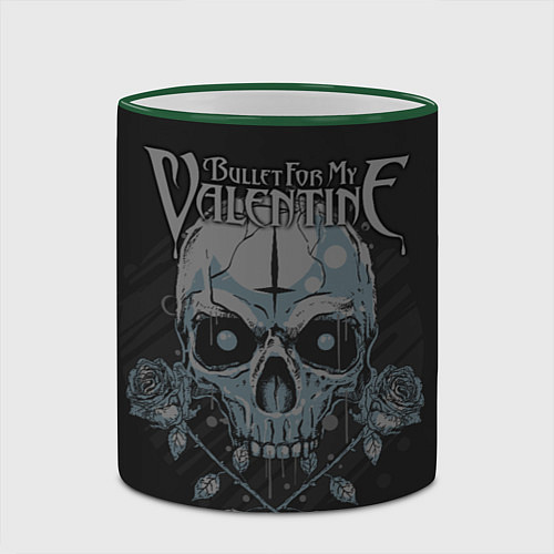 Кружка цветная Bullet For My Valentine / 3D-Зеленый кант – фото 2
