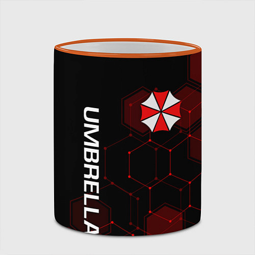 Кружка цветная UMBRELLA CORP / 3D-Оранжевый кант – фото 2