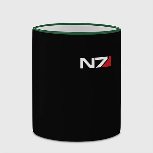 Кружка цветная MASS EFFECT N7 / 3D-Зеленый кант – фото 2