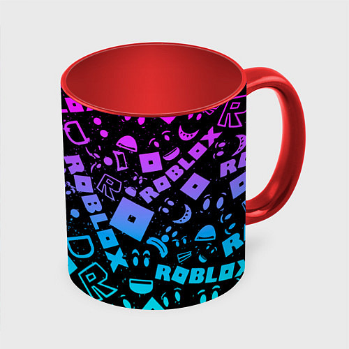 Кружка цветная Roblox / 3D-Белый + красный – фото 1