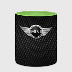 Кружка 3D MINI COOPER CARBON, цвет: 3D-белый + светло-зеленый — фото 2