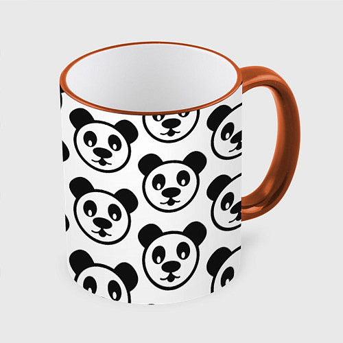 Кружка цветная Panda / 3D-Оранжевый кант – фото 1