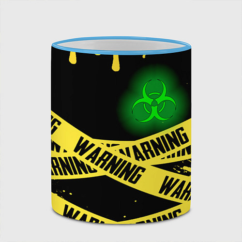 Кружка цветная Warning / 3D-Небесно-голубой кант – фото 2