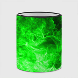 Кружка 3D ОГОНЬ GREEN NEON, цвет: 3D-черный кант — фото 2