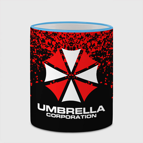 Кружка цветная Umbrella Corporation / 3D-Небесно-голубой кант – фото 2