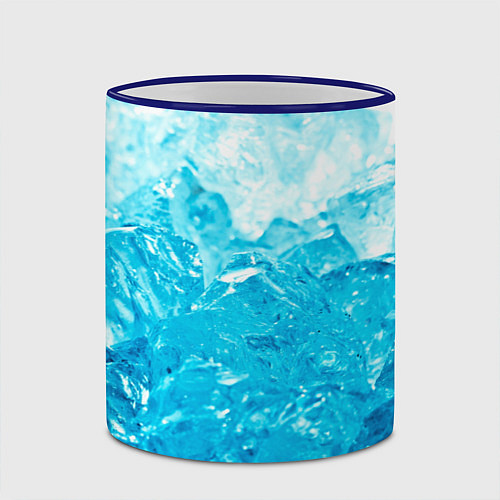 Кружка цветная Лёд / 3D-Синий кант – фото 2