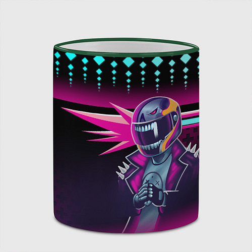 Кружка цветная НЕОНОВЫЙ ГОНЩИК / 3D-Зеленый кант – фото 2