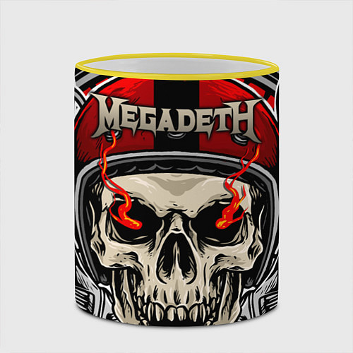 Кружка цветная Megadeth / 3D-Желтый кант – фото 2