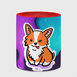 Кружка 3D Милый корги, цвет: 3D-белый + красный — фото 2