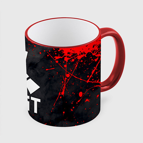 Кружка цветная RUST / 3D-Красный кант – фото 1