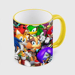 Кружка 3D Sonic ПЕРСОНАЖИ, цвет: 3D-желтый кант
