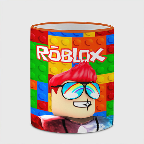 Кружка цветная ROBLOX 3 / 3D-Оранжевый кант – фото 2