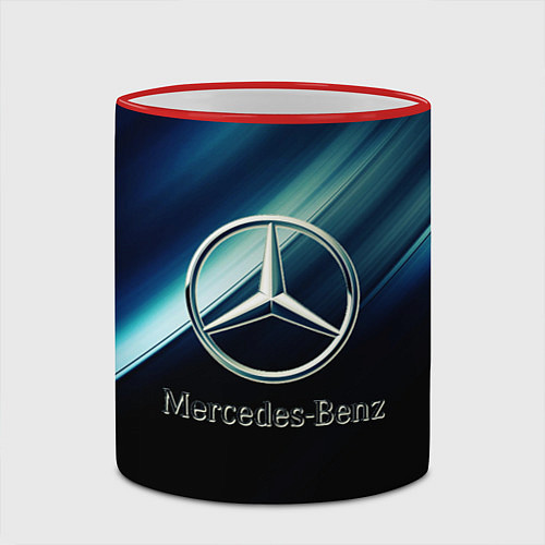 Кружка цветная Mercedes / 3D-Красный кант – фото 2