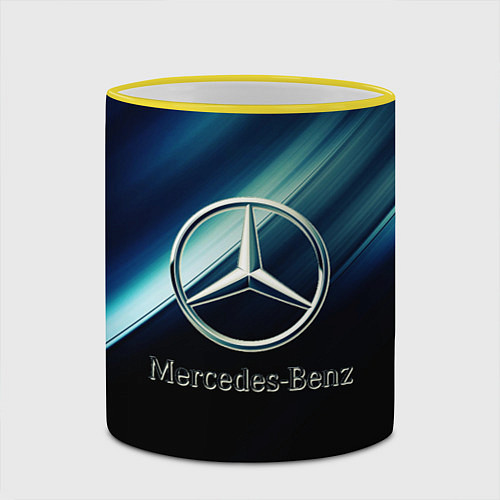 Кружка цветная Mercedes / 3D-Желтый кант – фото 2