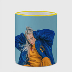 Кружка 3D Billie Eilish, цвет: 3D-желтый кант — фото 2