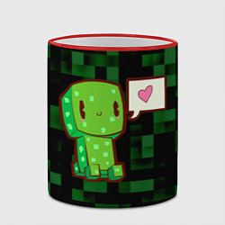 Кружка 3D Minecraft Creeper, цвет: 3D-красный кант — фото 2