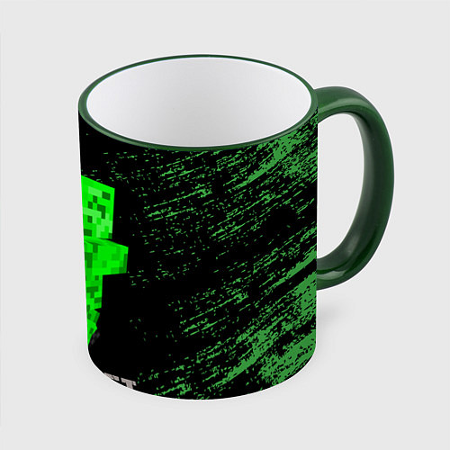 Кружка цветная MINECRAFT CREEPER / 3D-Зеленый кант – фото 1