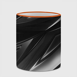 Кружка 3D GEOMETRY STRIPES BLACK & WHITE, цвет: 3D-оранжевый кант — фото 2