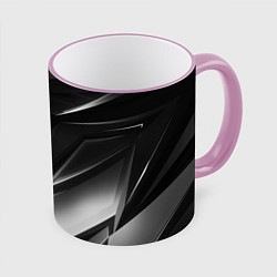 Кружка 3D GEOMETRY STRIPES BLACK & WHITE, цвет: 3D-розовый кант