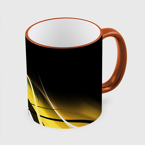 Кружка цветная GEOMETRY STRIPES / 3D-Оранжевый кант – фото 1