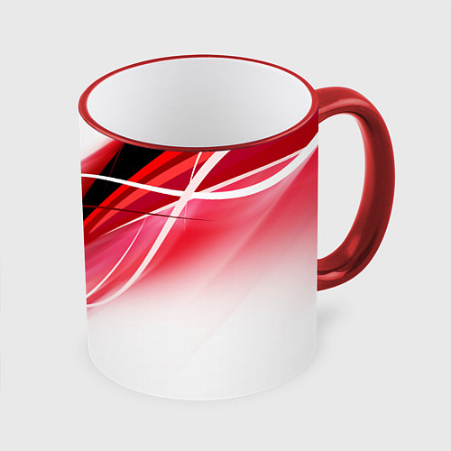 Кружка цветная GEOMETRY STRIPES RED / 3D-Красный кант – фото 1