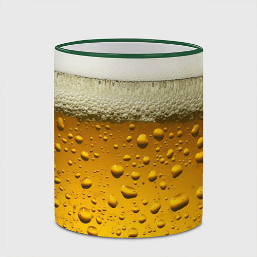 Кружка цветная ПИВО / 3D-Зеленый кант – фото 2