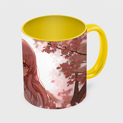 Кружка 3D Koe no Katachi, цвет: 3D-белый + желтый