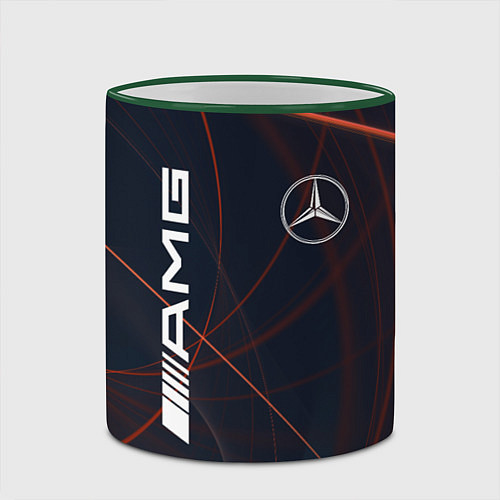 Кружка цветная MERCEDES-BENZ AMG / 3D-Зеленый кант – фото 2