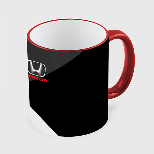 Кружка цветная HONDA / 3D-Красный кант – фото 1