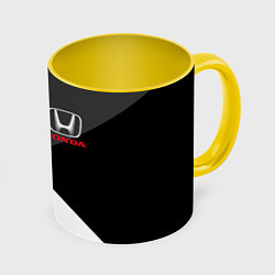 Кружка 3D HONDA, цвет: 3D-белый + желтый