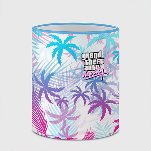 Кружка цветная GTA VICE CITY / 3D-Небесно-голубой кант – фото 2