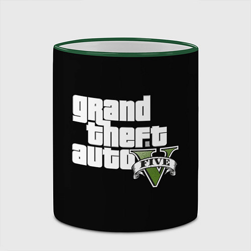 Кружка цветная GTA 5 / 3D-Зеленый кант – фото 2