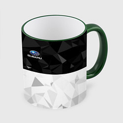 Кружка 3D SUBARU WRX STI спина Z, цвет: 3D-зеленый кант