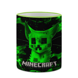 Кружка 3D MINECRAFT CREEPER CAT, цвет: 3D-светло-зеленый кант — фото 2
