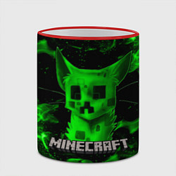 Кружка 3D MINECRAFT CREEPER CAT, цвет: 3D-красный кант — фото 2