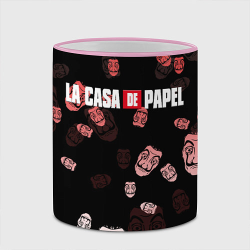 Кружка цветная La Casa de Papel Z / 3D-Розовый кант – фото 2